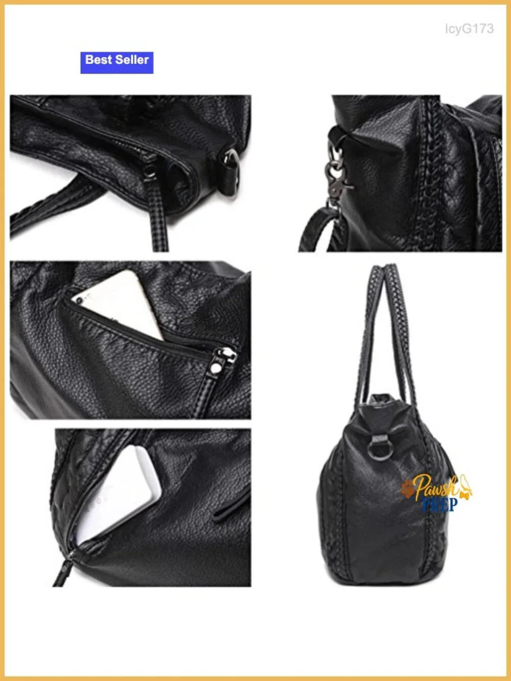 Slouchy Shoulder Tote Hobo Purse, Vegan Leather Braided Handbag
